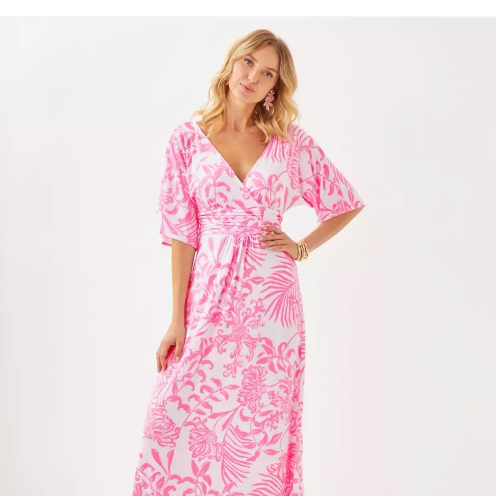 Lilly Pulitzer Pink Floral Maxi Dress